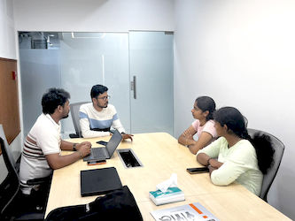upGrad Coimbatore office - student and parents with the counselling team after their study abroad session